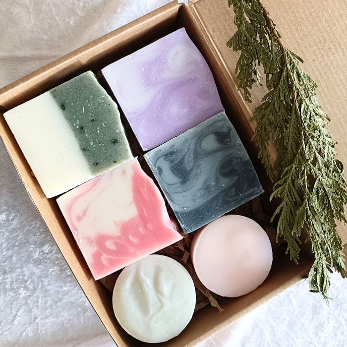 Handmade Natural Soap Gift Set | Japanese Mugwort, Lavender, Rose, Rosemary, Charcoal, Ylang Ylang