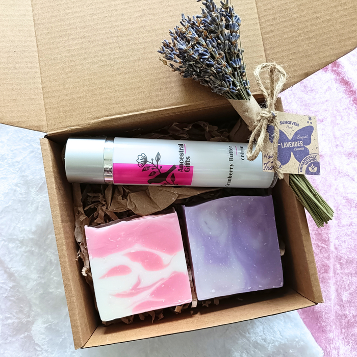 Lavender Botanica, Ylang-ylang & Rose Soap with Cranberry Butter Face Moisturizer